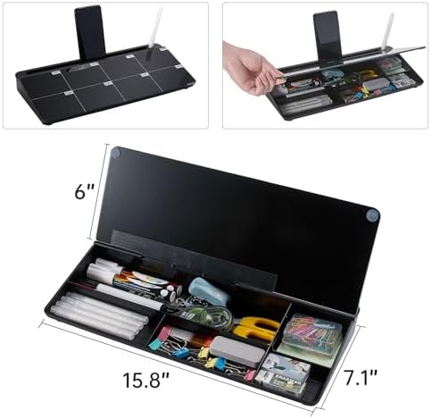 TSJ OFFICE Desktop Whiteboard Dry-Erase-Board - Computer Keyboard Stand White Board Surface Pad with Drawer, Desk Organizers with Accessories for Office, Home, School Supplies