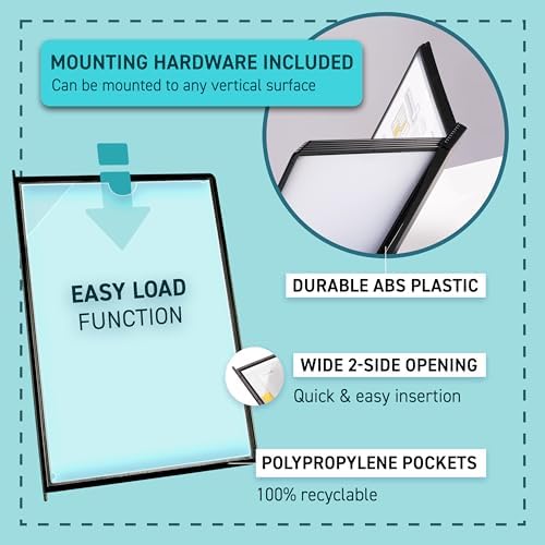 Tarifold Wall Mount Reference System, 10 Pockets, Easy-Load Design, Black