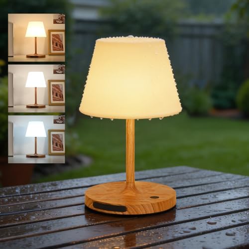 Portable Waterproof Shower Lamp,Cordless Rechargeable Table Lamp
