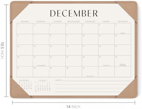 Jotsome Desk Calendar 2026-2027 with Protective Mat 14"x10.5"