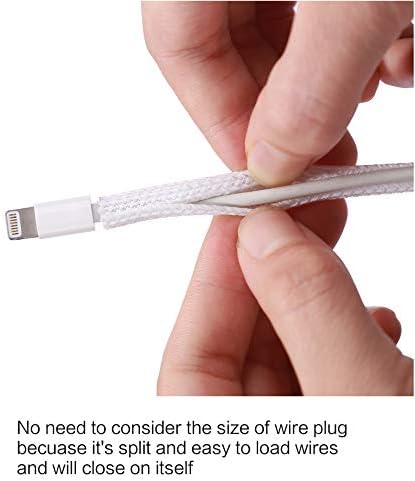 Alex Tech 25ft - 1/8 inch Cord Protector Wire Loom Tubing Cable Sleeve Split Sleeving for USB Cable Power Cord Audio Video Cable - Protect Cat from Chewing Cords - White