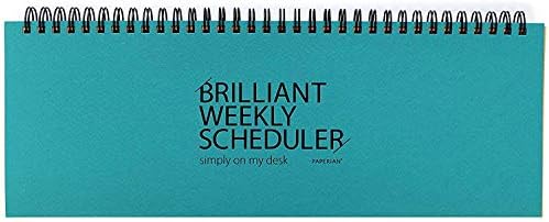 PAPERIAN Brilliant 2021 Blue Wirebound Undated Weekly Planner Pad Scheduler (12 x 4.4 inches)