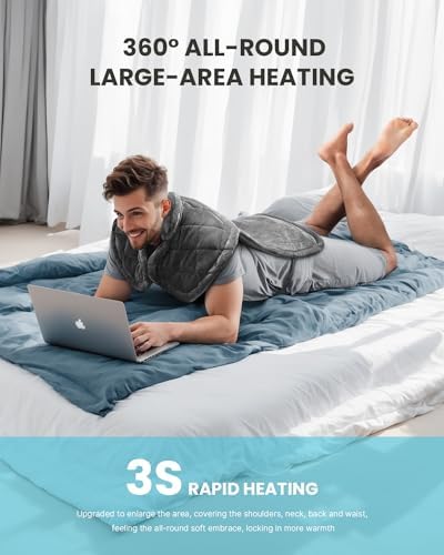 iDOO Large Weighted Electric Heating Pad for Back, Neck & Shoulders