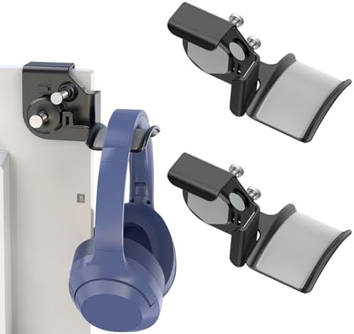 2-Pack Clamp-On Headset Holder, Adjustable Desk Headphone Hanger