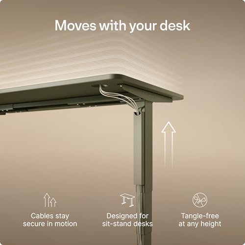 Desktronic Magnetic Cable Management Tray — No Drill Under Desk Cord Organizer, Holds 10 Cables, Reinforced Steel Cable Holder for Home Office, Gaming Setup & Sit-Stand Desks