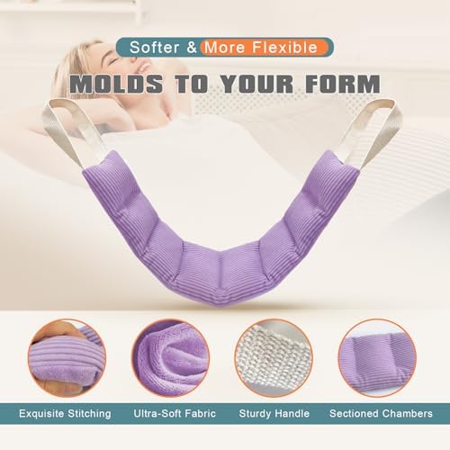 uncn Heating Pad for Neck and Shoulders and Back Moist Small Microwavable Neck Wrap Warmer Weighted Heat Wrap Microwave Heatable Rice Beanbag Cervical Hot Pack Lavender Scented 1.5Pounds