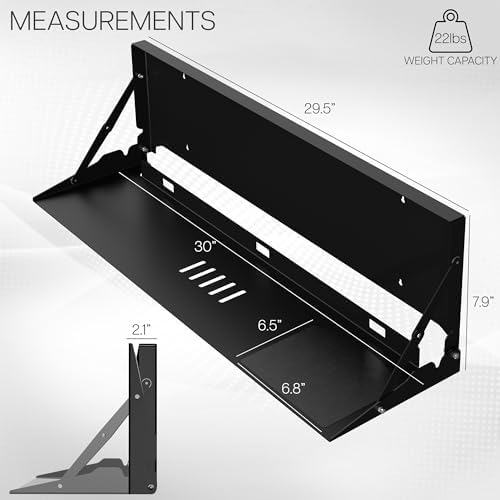 VIVO Black Flip Down 30 Inch Keyboard Tray Wall Mount, MOUNT-FDKB30
