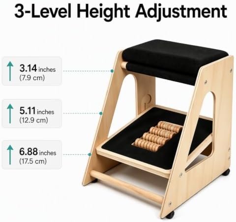 Under Desk Foot Rest with Massage Roller, 3-Height Adjustable - Default
