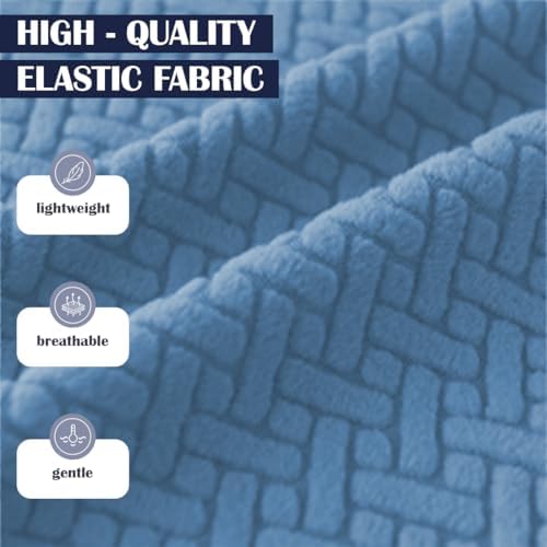 Stretch Office Chair Headrest Cover Jacquard Headrest Slipcover for Office Chairs Non Slip Head Rest Chair Furniture Protector for High Back Computer Chairs Set of 1 Lake Blue
