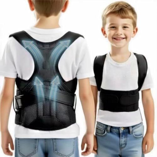 Adjustable Back Posture Corrector for Kids Teenage Girls Boys Women,Black S