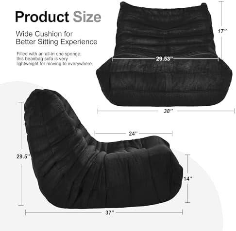 Hobestluk Big Bean Bag Chairs for Adults Fireside BeanBag Couch Togo Sofa