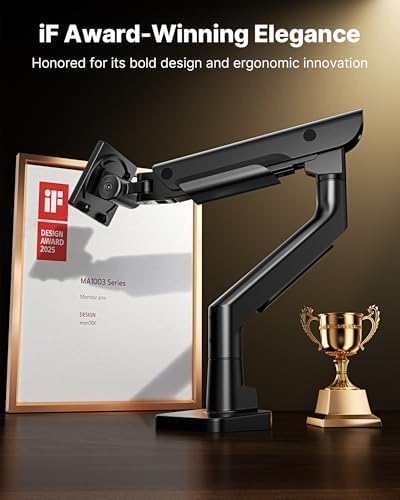 monTEK USB Monitor Arm for 17-57" Ultrawide, 59.4 lbs, Black