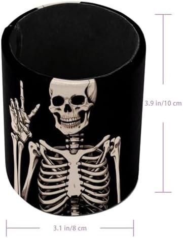 Pen Holder For Your Desk, Leather Pencil Holder Easily Organizes All Pens and Desk Accessories, Human Skeleton Pen Cup For Your Office Decor