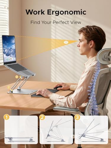 UGREEN Portable Laptop Stand for Desk, Adjustable Computer Stand