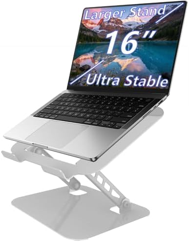 Adjustable Laptop Stand Computer Riser for Desk, Silver