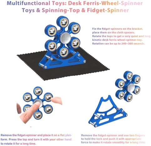 Desk Toys for Fidget Ferris-Wheel-Spinner: 4mins Kinetic-Spinning Cool-Gadgets, Cool-Stuff Thing Toy for Office School Home Man Women Christmas, Stress-Relief Game Gifts for Adult Teen Children Kid