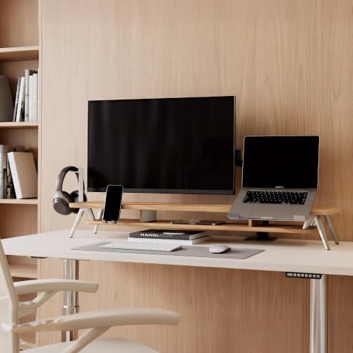 Fenge 42.5-Inch Monitor Stand Riser with Laptop, Phone & Headphone Holders