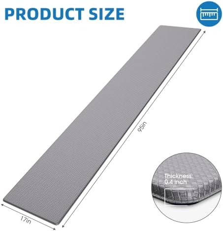 Kitchen Mats for Floor, Extra Long Anti-Fatigue Kitchen Rug, Grey