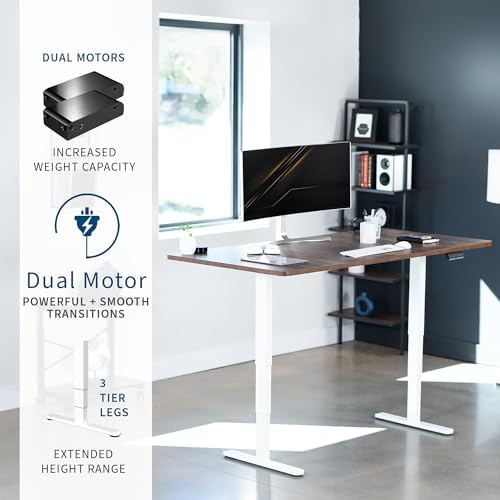 VIVO Rustic Vintage Brown 71 x 36 in Standing Desk, DESK-KIT-2W7N-36