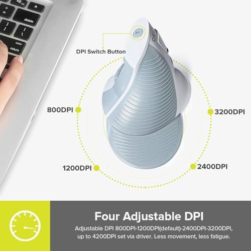 DELUX Wired Ergonomic Vertical Mouse, for Medium Hands(M618XU-White)