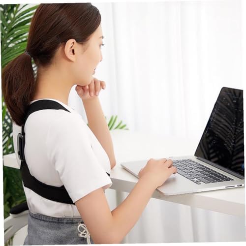 Smart Posture Corrector Back Brace Electronic Posture Reminder, Adjustable Upper Back Shoulder Support Belt for Adult and Hunchback Correction, Black