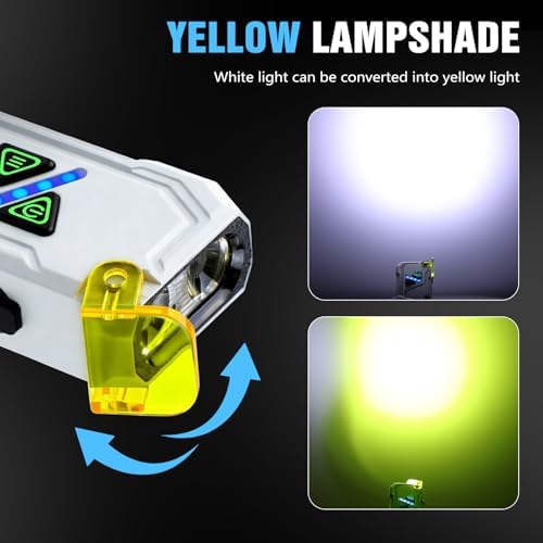 EDC Flat Flashlight Rechargeable, Pocket Light, with UV Light White
