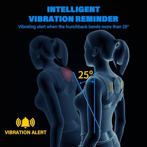 Posture Corrector with Touchscreen|Smart Posture Corrector Adjustable Soft Comfortable Back Straightener with Smart Sensor Vibration Reminder for Kids Adults