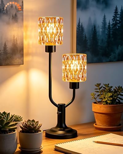 Mid Century Modern Table Lamp Dimmable Vintage Black Lamp Gift