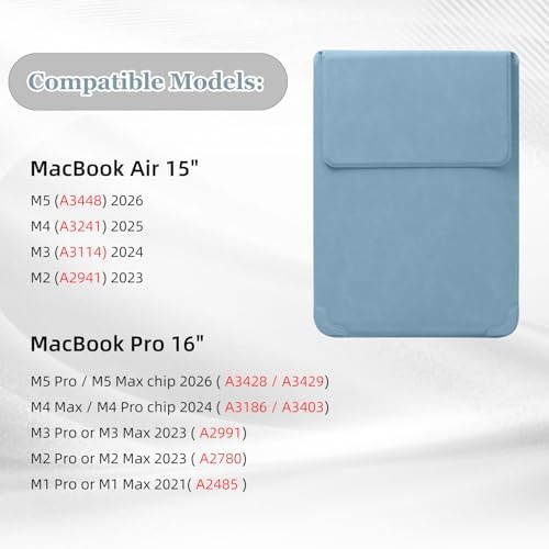 15-16 Inch Protective Laptop Sleeve with Stand, for MacBook Pro/MacBook Air