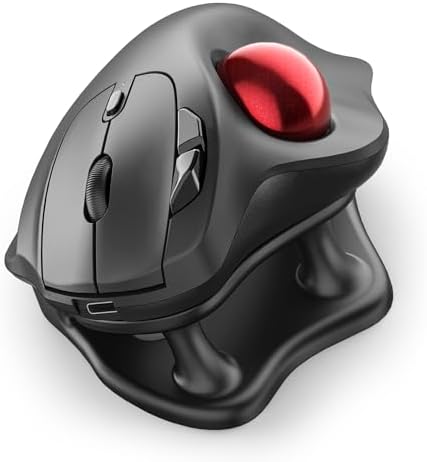 Nulea Wireless Trackball Mouse Ergonomic 21.7 Tilt Stand Thumb Control