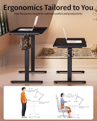 BIZUM Electric Standing Desk 63 x 24 Inch Computer Desk-Gaming Desk Black Home Office Desks Height Adjustable Memory Stand Up Computer Workstation