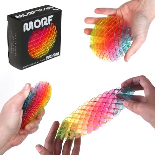 Morf Worm 3D Sensory Fidget Toy for Kids and Adults, Rainbow, Small