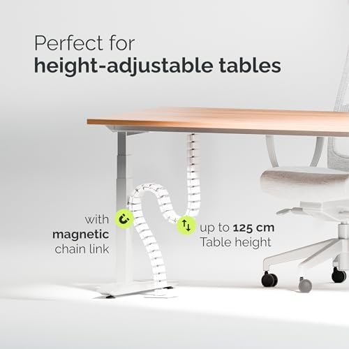 VALU Under Desk Cable Organizer, 49in - White, with Magnet