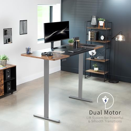 VIVO Black/Vintage Brown 71 x 30 in Standing Desk, DESK-KIT-E2G7BN