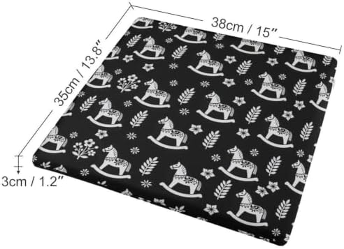 Memory Foam Gaming Chair Pad Square Cushion Dala Horse