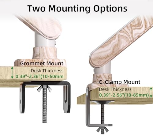 Single Monitor Arm for 17 to 35 inch, Hold 22 lbs, (Light Wood)