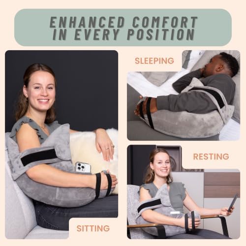 MOYOAMA Post Shoulder Surgery Pillow for Sleeping – Left/Right Arm Support with Adjustable Straps & Custom Firmness for Restful Recovery – Rotator Cuff, Bursitis, & Frozen Shoulder Pillow Post Surgery