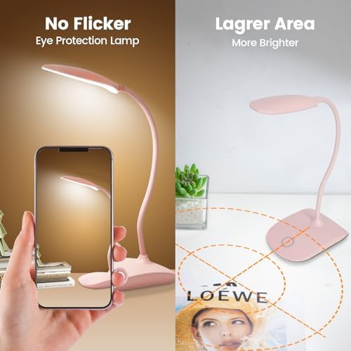 Portable Battery Powered Desk Lamp Small Rechargeable LED Table Light