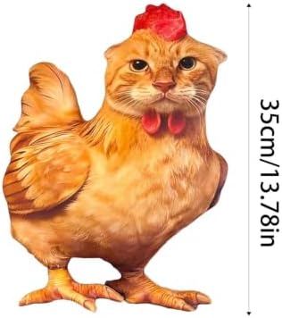 Funny Cat Chicken Throw Pillow, Soft PP Cotton Couch Bedroom Decor