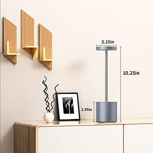 SAKRINGT 2 Pack Cordless Table Lamp Rechargeable,5000mAh Battery Operated Portable LED Table Light,Dimming Desk Lamp for Patio/Restaurant/Outdoor (Grey)