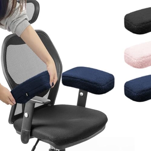 SPRING SEAON Desk & Office Chair Arm Pads Covers Fuzzy Memory Foam Pads