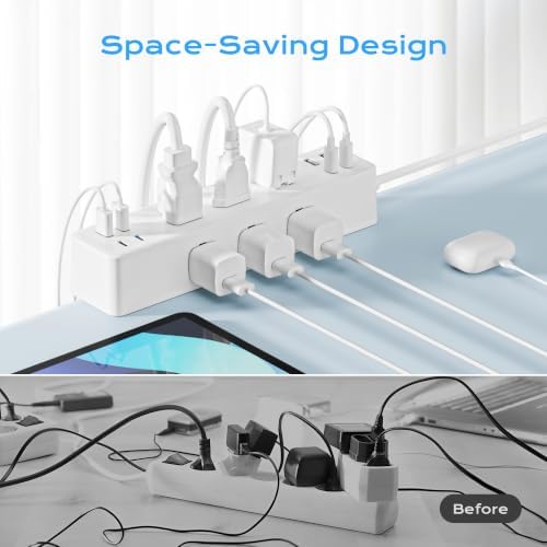 Desk Clamp Power Strip 10FT, Acozvin 40W Total Fast Charging Station