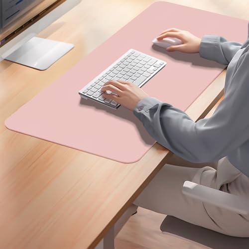 Leather Desk Pad Mat, Pink Desk Mat, 31.5" x 15.7"