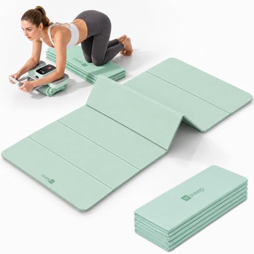 KEEP Foldable Yoga Mat, 7mm Thick TPE Non-Slip Fitness Mat for Home Gym