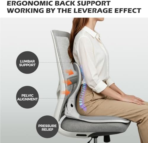 Foldable Ergonomic Lumbar Support Seat for Office Chairs