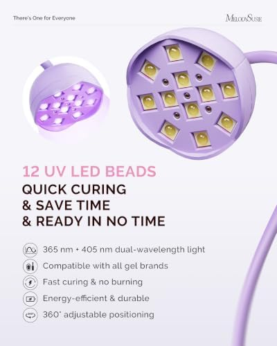MelodySusie Gooseneck Cordless UV Nail Lamp P-ArtM2 Light for Nail Tips