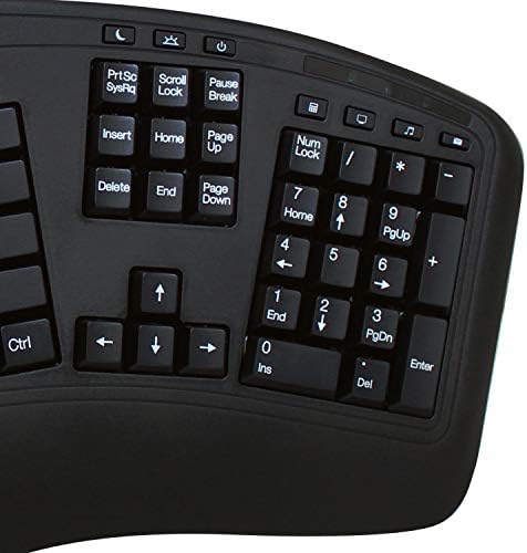 Adesso WKB-1500GB Wireless Ergonomic Keyboard and Laser Mouse, Black