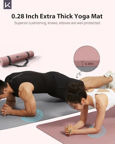 KEEP Extra Wide Yoga Mat, 7mm Thick 72" x 32" Exercise Mat