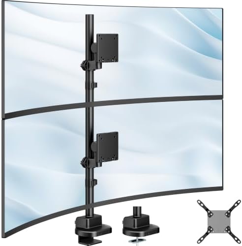 monTEK Heavy-Duty Stacked Dual Monitor Stand for 24-57" Screens