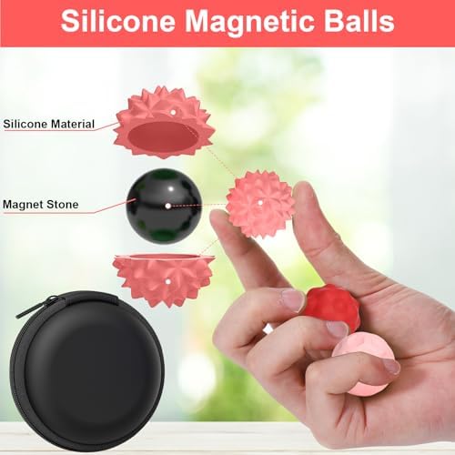 BUSOHA Silicone Magnetic Fidget Balls - 4 Pack Fidget Toys for Adult